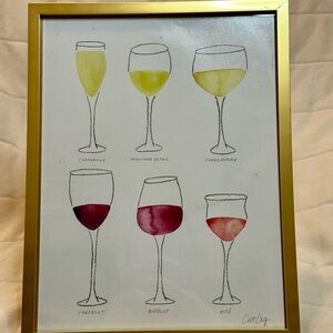 Gold Framed Wine Glass Art Print